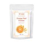 AJNAVEDA Orange Peel Powder in eco-friendly packaging, showcasing its finely ground, bright orange powder. Rich in Vitamin C and antioxidants, it enhances skin brightness and promotes healthy hair growth